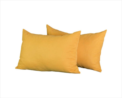 Set of 2 Yellow Modern Lumbar Throw Pillows